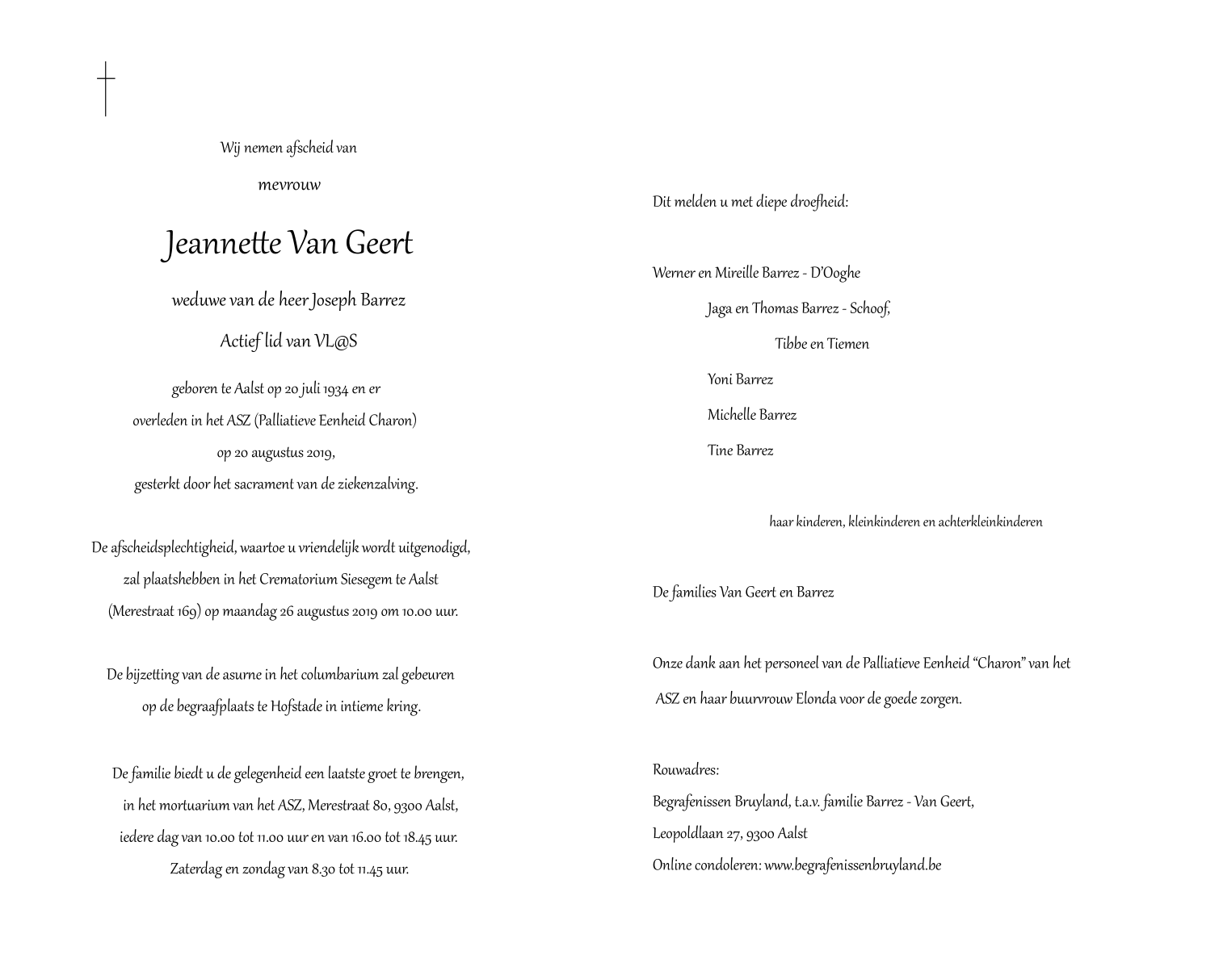 Overlijdensberichten Begrafenissen Bruyland