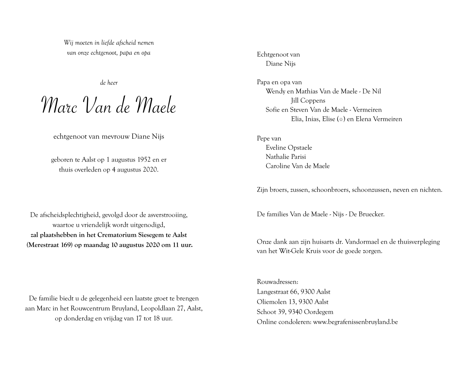 Overlijdensberichten Begrafenissen Bruyland